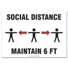 Sale 14 in. x 10 in. Wall 3-Human/Arrows Social Distance Signs - White (10/Pack) Floor Signs