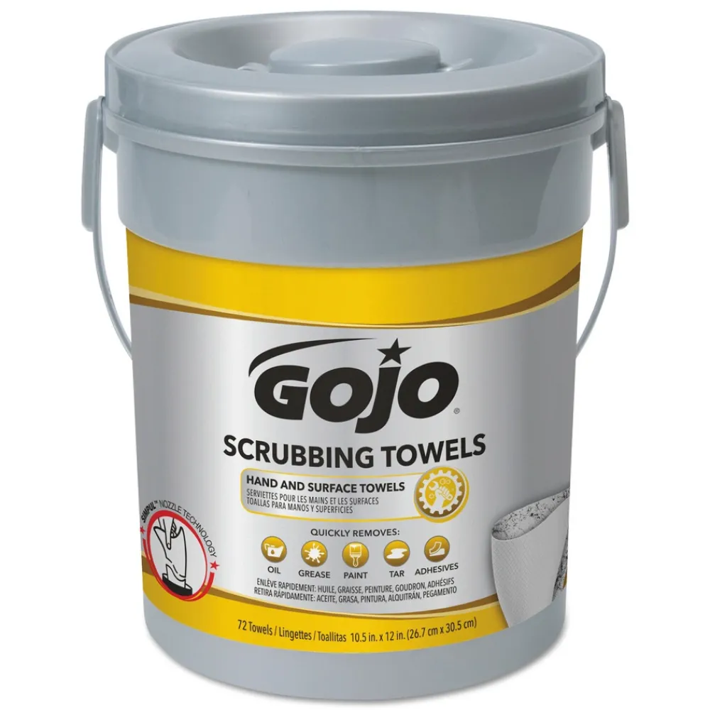New Scrubbing Towels, Hand Cleaning, Fresh Citrus, 10 1/2 x12, 72/Canister Cleaning & Janitorial Supplies