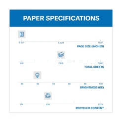 92 Bright 20 lbs. Bond Weight 8.5 in. x 11 in. Great White 30 Recycled Print Paper - White (5 Reams/Carton) Paper & Printables