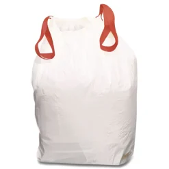 Clearance 1516848 13 Gallon 0.6 Mil, 24 in. x 27.4 in. Drawstring Kitchen Bags - White (300/Carton) Trash & Waste Bins