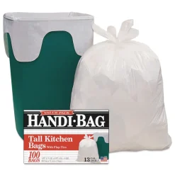Clearance 23.75 in. x 28 in. 13-Gallon 0.6 mil. Super Value Pack Can Liners - White (100/Box) Trash & Waste Bins