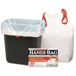 Discount 24 in. x 27.38 in. 13-Gallon Drawstring Kitchen Bags - White (50/Box) Storage & Organization