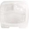 Hot HFA 6093S-250 8 in. x 3 in. x 8.87 in. Handi-Lock Plastic 3-Compartment Food Container - Clear (250/Carton) Tabletop And Serveware