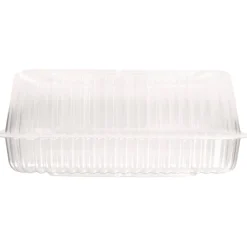 Outlet HFA 6091S-250 8 in. x 3 in. x 8.87 in. 46 oz. Handi-Lock Plastic Food Container - Clear (250/Carton) Tabletop And Serveware