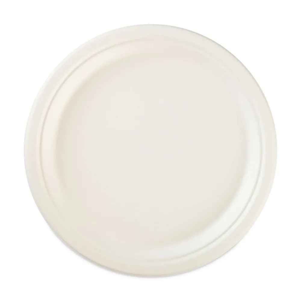 Outlet ECOSAVE 6.75 in. Diameter Plate Sugarcane Tableware - White (12/Carton) Tabletop And Serveware