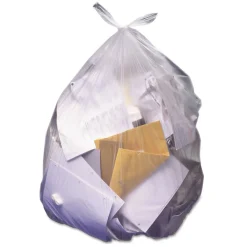 Best 40 in. x 48 in. 45 Gallon 14 mic High-Density Waste Can Liners - Natural (250/Carton) Trash & Waste Bins