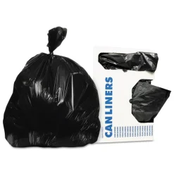 Outlet Low-Density 55 Gallon 1.5 mil 36 in. x 58 in. Repro Can Liners - Black (100/Carton) Storage & Organization