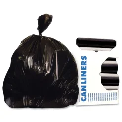 New X8046QK 45 Gallon 2 mil 40 in. x 46 in. Low-Density Repro Can Liners - Black (100/Carton) Cleaning & Janitorial Supplies