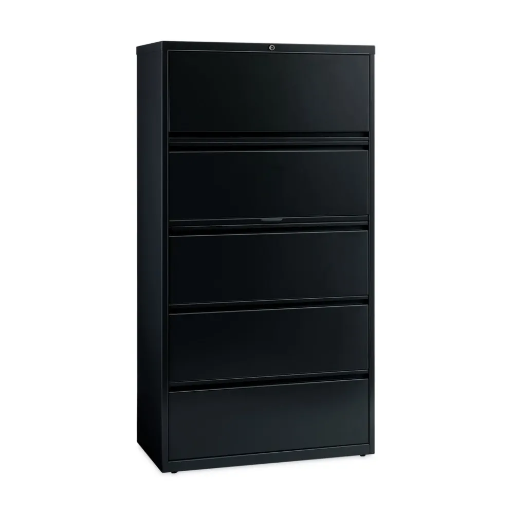 36 in. x 18.62 in. x 67.62 in. 5 Letter/Legal/A4-Size File Drawers Lateral File Cabinet - Black Office Furniture & Lighting
