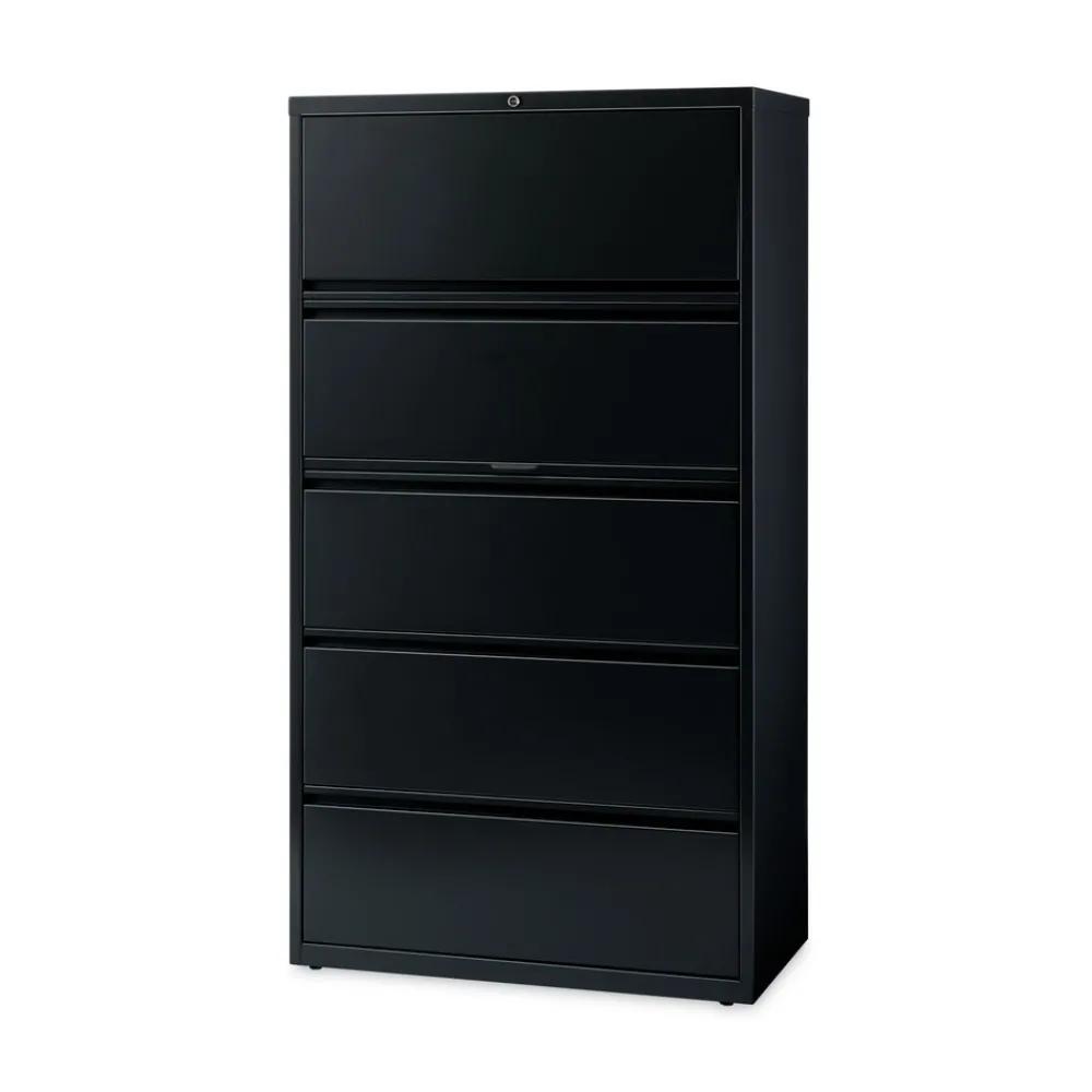 36 in. x 18.62 in. x 67.62 in. 5 Letter/Legal/A4-Size File Drawers Lateral File Cabinet - Black Office Furniture & Lighting