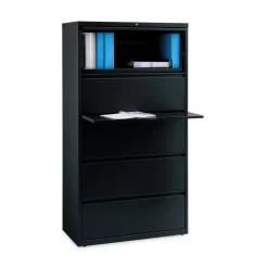 36 in. x 18.62 in. x 67.62 in. 5 Letter/Legal/A4-Size File Drawers Lateral File Cabinet - Black Office Furniture & Lighting