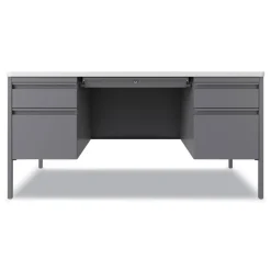 Outlet 60 in. x 30 in. x 29.5 in. Left and Right-Hand Pedestals Box/File Drawer Format Teachers Pedestal Desks - White/Platinum Office Furniture & Lighting