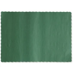 Best 9-1/2 in. x 13.50 Solid Color Scalloped Edge Placemats - Hunter Green (1000/Carton) Tabletop And Serveware