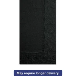 Online 15 x 17 2-Ply Dinner Napkins - Black (1000/Carton) Paper & Dispensers