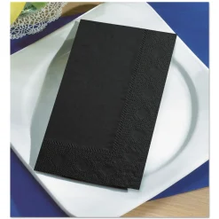 Online 15 x 17 2-Ply Dinner Napkins - Black (1000/Carton) Paper & Dispensers
