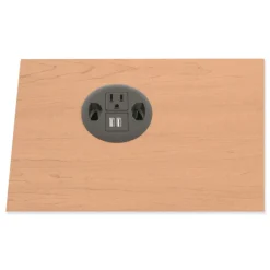 Outlet 3 in. Diameter USB AC Power Hub Grommet - Black Office Furniture & Lighting