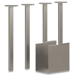 New 5.75 in. x 28 in. 4 Legs Coze Desk Post Legs with Pencil Storage - Silver Office Furniture & Lighting