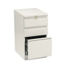 Discount 15 in. x 19.88 in. x 28 in. Brigade 3-Drawer Mobile Pedestal with Pencil Tray Insert - Putty Office Furniture & Lighting