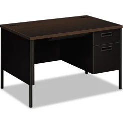 Online 48 in. x 30 in. x 29.5 in. Metro Classic Series Right Pedestal Desk - Mocha/Black Office Furniture & Lighting