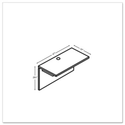 New 10500 Series 47 in. x 24 in. x 29.5 in. Bridge - Kingswood Walnut Office Furniture & Lighting