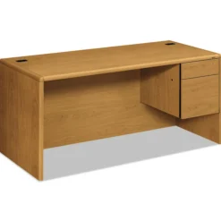 Clearance 10700 Series 66 in. x 30 in. x 29.5 in. "L" Workstation Desk with 3-Quarter Height Pedestal on Right - Harvest Office Furniture & Lighting