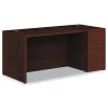 10500 Series 66 in. x 30 in. x 29.5 in. Single Pedestal Desk - Mahogany Office Furniture & Lighting