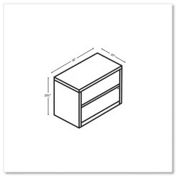 Discount 10500 Series 36 in. x 20 in. x 29.5 in. Legal/Letter-Size 2-Drawer Lateral File - Kingswood Walnut Office Furniture & Lighting