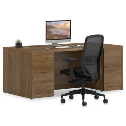 Clearance 10500 Series 72 in. x 36 in. x 29.5 in. Double Full-Height Pedestal Desk - Pinnacle Office Furniture & Lighting