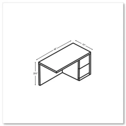 Hot 10500 Series Full-Height Right Pedestal 48 in. x 24 in. x 29.5 in. Return - Pinnacle Office Furniture & Lighting