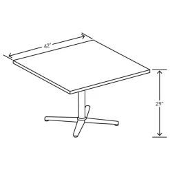 42 x 42 x 1 Arrange Square Table Tops - Kingswood Walnut Office Furniture & Lighting