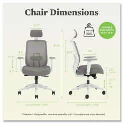 Best Altern Mesh Back Task Chair, 17.95 to 21.1 Seat Height, Gray Seat, Gray/White Back, White Base Office Furniture & Lighting