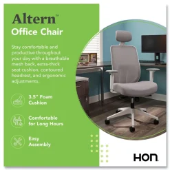 Best Altern Mesh Back Task Chair, 17.95 to 21.1 Seat Height, Gray Seat, Gray/White Back, White Base Office Furniture & Lighting