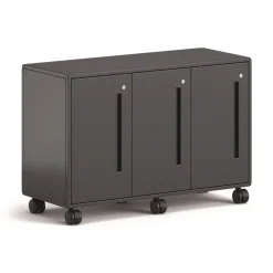 Clearance Class-ifi 46.63 in. x 18.75 in. x 31.38 in. Three-Wide Tote Storage Cabinet - Charcoal Gray Office Furniture & Lighting