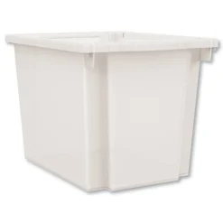 Discount Flagship 12.75 in. x 16 in. x 12 in. 1 Section Storage Bins - Translucent White Desk Accessories & Office Organizers
