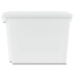 Discount Flagship 12.75 in. x 16 in. x 12 in. 1 Section Storage Bins - Translucent White Desk Accessories & Office Organizers