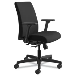Hot Ignition Series 17 in. to 21.5 in. Seat Height Supports Up to 300 lb Fabric Low-Back Task Chair - Black Office Furniture & Lighting
