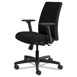 Hot Ignition Series 17 in. to 21.5 in. Seat Height Supports Up to 300 lb Fabric Low-Back Task Chair - Black Office Furniture & Lighting
