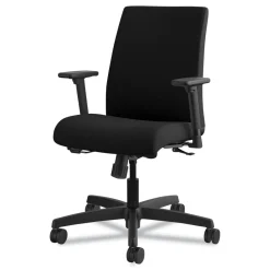 Hot Ignition Series 17 in. to 21.5 in. Seat Height Supports Up to 300 lb Fabric Low-Back Task Chair - Black Office Furniture & Lighting