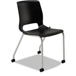 Outlet Motivate 300 lbs. Capacity Four-Leg Stacking Chair - Onyx/Black/Platinum (2-Piece/Carton) Office Furniture & Lighting