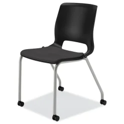Outlet Motivate 300 lbs. Capacity Four-Leg Stacking Chair - Onyx/Black/Platinum (2-Piece/Carton) Office Furniture & Lighting