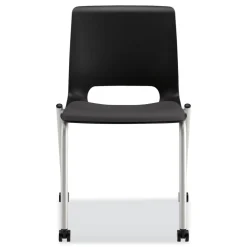 Outlet Motivate 300 lbs. Capacity Four-Leg Stacking Chair - Onyx/Black/Platinum (2-Piece/Carton) Office Furniture & Lighting