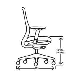 Hot Nucleus Series 16.63 to 21.13 Seat Height Recharge Task Chair - Frost Seat, Black Back, Black Base Office Furniture & Lighting