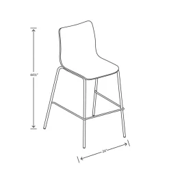 Clearance Ruck 30 in. Seat Height Supports Up to 300 lbs. Laminate Stool - Charcoal Seat/Back, Silver Base Office Furniture & Lighting