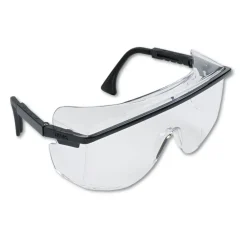Sale Astro OTG 3001 Wraparound Safety Glasses - Black Plastic Frame, Clear Lens Eye Protection