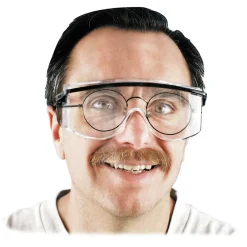 Sale Astro OTG 3001 Wraparound Safety Glasses - Black Plastic Frame, Clear Lens Eye Protection