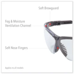 New Genesis Safety Eyewear - Black Nylon Frame/Clear Polycarbonate Lens Eye Protection