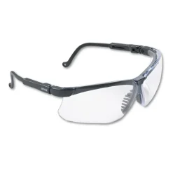 Sale Genesis Wraparound Safety Glasses - Black Plastic Frame/Clear Lens Eye Protection