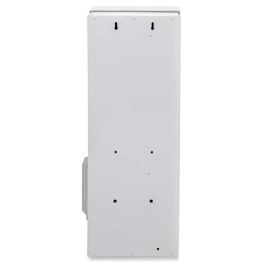 Discount 11.13 in. x 7.63 in. x 26.38 in. 25 Cent Coin Mechanism Dual Sanitary Napkin/Tampon Dispenser - White/Blue Paper & Dispensers|Cleaning & Janitorial Supplies