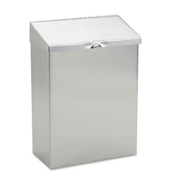 Clearance 8 in. x 4 in. x 11 in. Wall Mount Sanitary Napkin Receptacle - Stainless Steel Trash & Waste Bins
