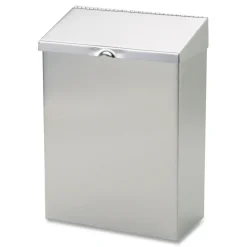 Clearance 8 in. x 4 in. x 11 in. Wall Mount Sanitary Napkin Receptacle - Stainless Steel Trash & Waste Bins